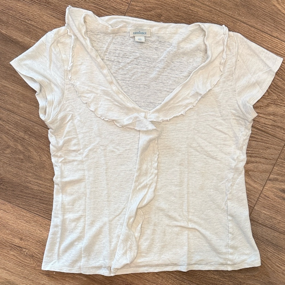 Sundance Linen Cascading Ruffled Tee